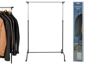 Κρεμάστρα Ρούχων Τροχήλατη Επεκτεινόμενη Μαύρο/Ασημί Μέταλλο 89x44x100-146cm