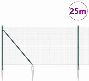 vidaXL Φράχτης με Στήλες. Πράσινο 1.4 x 25 m Ατσάλι