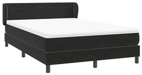 vidaXL Κρεβάτι Boxspring με Στρώμα Μαύρο 160x210 εκ. Βελούδινο