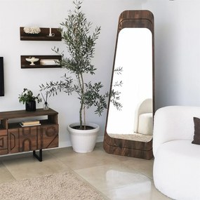 Stewehome μοντέρνος καθρέφτης δαπέδου μασίφ ξύλου για σαλόνι 65x2x170 cm