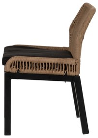 Καρέκλα Κήπου LISBON Μπεζ/Μαύρο Αλουμίνιο/Ύφασμα 50x58x77cm - Αλουμίνιο - 14840045