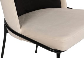 Καρέκλα 2τμχ Μαύρο / Κρέμ DORE 54x55x86