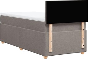 vidaXL Κρεβάτι Boxspring με Στρώμα Taupe 90x190 εκ.Υφασμάτινο