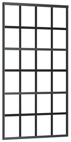 vidaXL Συρόμενη πόρτα με σετ υλικού 102x205 cm ESG Γυαλί&Αλουμίνιο