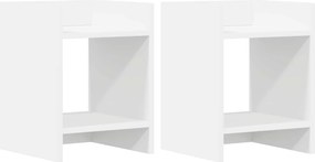 vidaXL Βάση φυτών 2 τεμ. Λευκό 30 x 30 x 40 cm Επεξεργασμένο Ξύλο