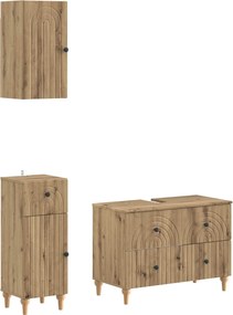 vidaXL Σετ ντουλαπιών μπάνιου 3 τεμαχίων ALKMAAR Artisan Δρυς