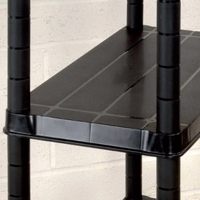 vidaXL Ραφιέρα Αποθήκευσης 4 Επιπέδων Μαύρη 61x30,5x130 εκ. Πλαστική