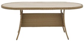 Τραπέζι Keir rattan-αλουμίνιο καφέ 180x90x72εκ