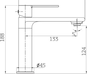 Orabella Elegance 10245 Black Matt - Μπαταρία νιπτήρα