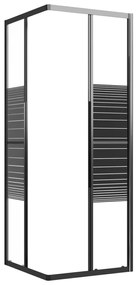 vidaXL Καμπίνα Ντουζιέρας με Ρίγες Μαύρη 80 x 80 x 180 εκ. από ESG