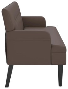 vidaXL Παγκάκι με Πλάτη Καφέ 112 x 65,5 x 75 εκ. από Συνθετικό Δέρμα