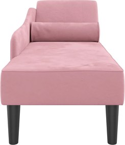 vidaXL Ανάκλιντρο Ροζ Υφασμάτινο με Βελούδινο