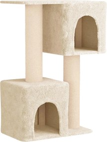 vidaXL Δέντρο γάτας με στύλους ξύρας Κρεμ 114 cm