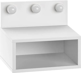 Κομοδίνο επιτοίχιο Treo Megapap με LED χρώμα λευκό 40x30x33,8εκ.