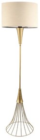 Φωτιστικό δαπέδου Olde Megapap E27 μεταλλικό - υφασμάτινο χρώμα χρυσό - μπεζ 33x33x127εκ. - 0216732