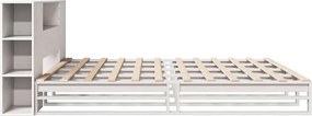 vidaXL Κρεβάτι Βιβλιοθήκη Χωρίς Στρώμα Λευκό 200x200 εκ Μασίφ Ξύλο