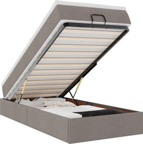 vidaXL Οθωμανικό κρεβάτι με στρώμα Taupe 80x200cm ύφασμα