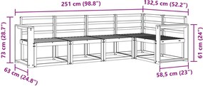 vidaXL Σειρά Καναπέ Εξωτερικού 5 τμχ. 5-θέσια Λευκό