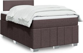 vidaXL Κρεβάτι Boxspring με Στρώμα Σκούρο Καφέ 120x190 εκ Υφασμάτινο