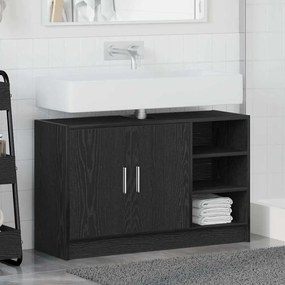 vidaXL Ντουλάπι Νιπτήρα Μαύρη Οξυά 90 x 29 x 55 εκ. Επεξεργασμένο ξύλο