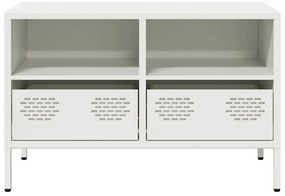 vidaXL Έπιπλο Τηλεόρασης Λευκό 68x39x43,5 εκ. Ατσάλι Ψυχρής Έλασης