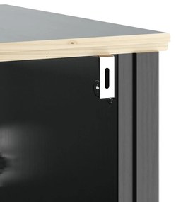vidaXL Σετ Έπιπλα Μπάνιου 2 Τεμαχίων BERG Μαύρα από Μασίφ Ξύλο Πεύκου