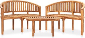 VidaXL Σετ Σαλονιού Κήπου 3 τεμ. από Ξύλο Teak