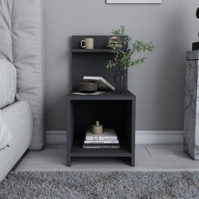 Κομοδίνο Ulman Megapap χρώμα ανθρακί 35x37x72εκ.