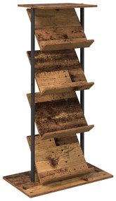 vidaXL Ράφι Περιοδικών με ράφι Παλιό ξύλο 68 x 40 x 123.5 εκ.