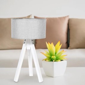 Table Lamp with Three-Legs Fylliana Grey - White 25*45,5 cm 25x25x45.5 εκ.