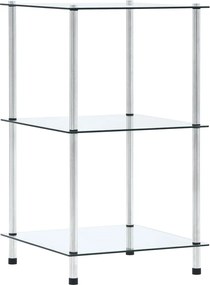 vidaXL Ράφι Διαφανές 3 Επιπέδων 40 x 40 x 67 εκ. από Ψημένο Γυαλί
