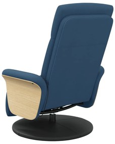 vidaXL Πολυθρόνα Μασάζ Ανακλινόμενη με Υποπόδιο Μπλε Υφασμάτινη