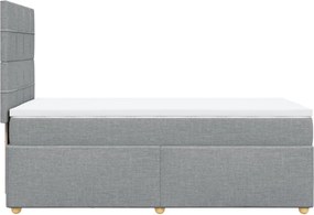 vidaXL Κρεβάτι Boxspring με Στρώμα Ανοιχτό Γκρι 80x200 εκ. Υφασμάτινο