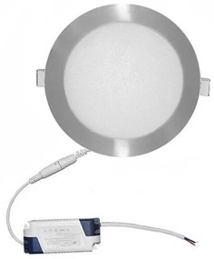 Adeleq Led Φωτιστικό Ψευδοροφής Αλουμινίου Στρογγυλό 12W 6300K 120° Σατινέ 21-0121660