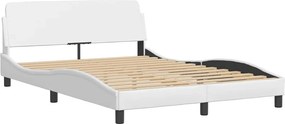 vidaXL Κρεβάτι με Στρώμα Dover Λευκό 140x200εκ.από Συνθετικό Δέρμα