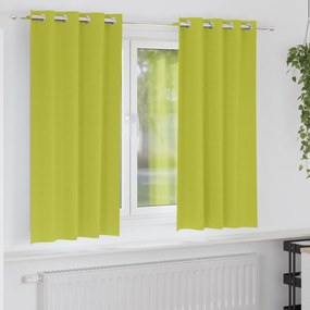 vidaXL Κουρτίνες με κουρτίνες 2 pcs Λαχανί 175 x 140 εκ. Πολυεστέρας
