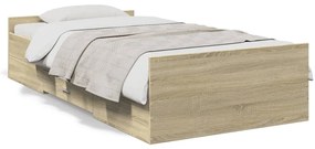 vidaXL Πλαίσιο Κρεβατιού με συρτάρια Sonoma Δρυς 90x200εκ. Επεξ. Ξύλο