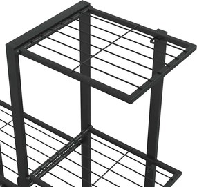 vidaXL Ανθοστήλη με Ρόδες Μαύρη 94,5 x 25 x 92,5 εκ. Μεταλλική