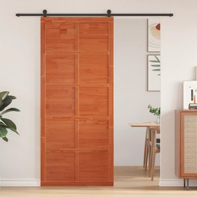 vidaXL Πόρτα αχυρώνα Καφέ κεριού 90 x 210 cm Μασίφ ξύλο πεύκου