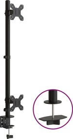 vidaXL Βάση Οθόνης Διπλή VESA Μαύρη 75/100 χιλ. από Ατσάλι