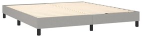 vidaXL Κρεβάτι Boxspring με Στρώμα &amp; LED Αν.Γκρι 180x200 εκ Υφασμάτινο