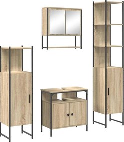 vidaXL Σετ Επίπλων Μπάνιου 4 pcs Δρύς Sonoma Επεξεργασμένο ξύλο