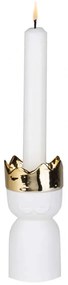 Κηροπήγιο King's Light Caspar RD0090759 Φ6x12cm White-Gold Raeder Porcelain