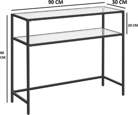 Μπουφές  Μαύρο / Διάφανο CLEZUA 90x30x80
