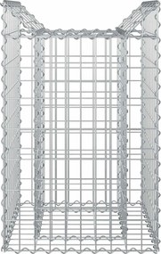 vidaXL Ανασηκωμένο κρεβάτι gabion Ασημί