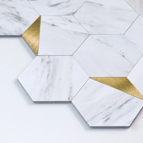 Αυτοκόλλητα Πλακάκια (Σετ 4τμχ) L-C Hexa Marble/Gold 1770145
