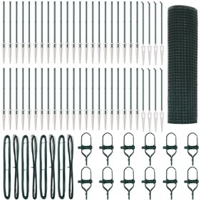 vidaXL Φράχτης  Welded Wire με 13 Στήλες Σταύλων Πράσινος 0.5x100 μ Ατσάλι