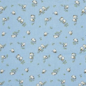 Σεντόνι Βρεφικό  Birds 14 Sky Blue DimCol Λίκνου 80x110cm 100% Βαμβακερή Φανέλα