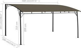 vidaXL Σκιάσεις 4 x 3 x 2,55 m Taupe