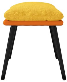 vidaXL Υποπόδιο Μουσταρδί&Πορτοκαλί 45x29,5x39 εκ Ύφασμα & Συνθ. Δέρμα